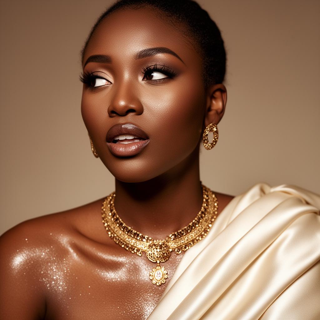Editorial close-up of a Diva in gold